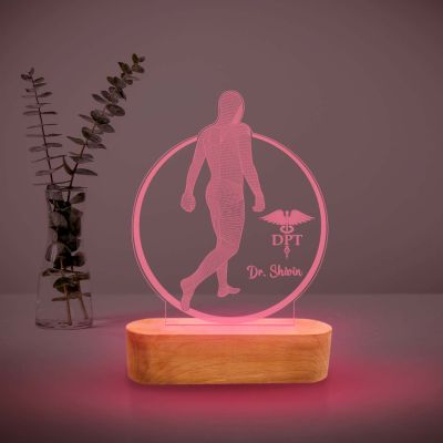 Personalized Physiotherapy Doctor Night Lamp with 7 Color Changing Light